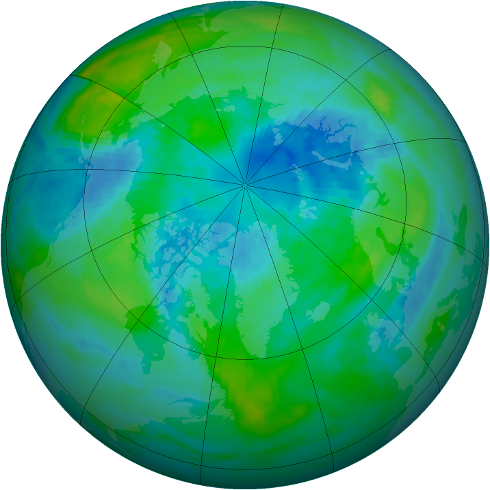 Arctic ozone map for 29 September 1983
